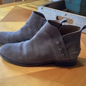 Franco Sarto Gray Suede Ankle Boots